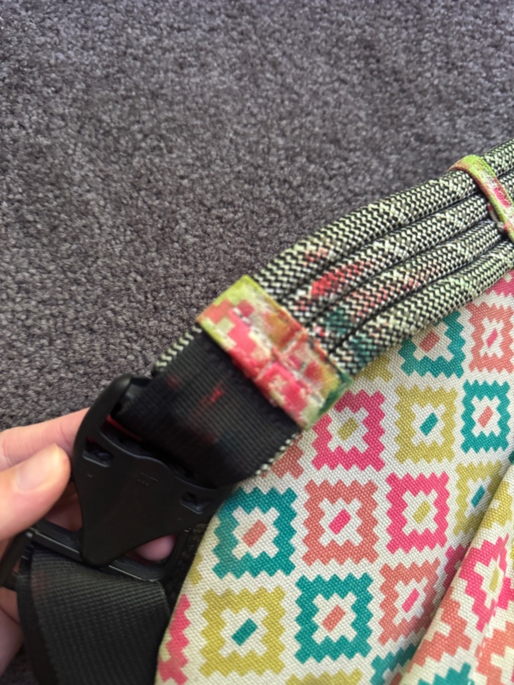 KAVU Multicolor Geometric Rope Sling Bag - Picture 5 of 5